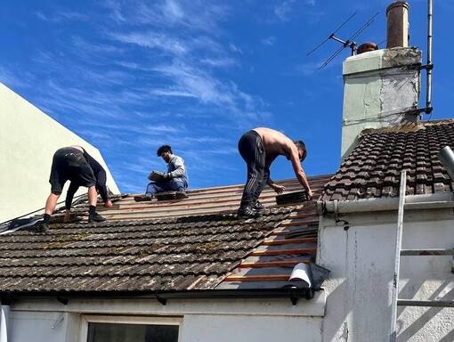 This is a photo of a roof being repaired in Griston. Installation carried out by Griston Roofing Services