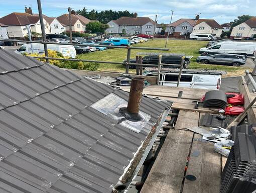 Griston Roofing Services 18 This is a photo of a roof installation being carried out in Griston. Installation carried out by Griston Roofing Services